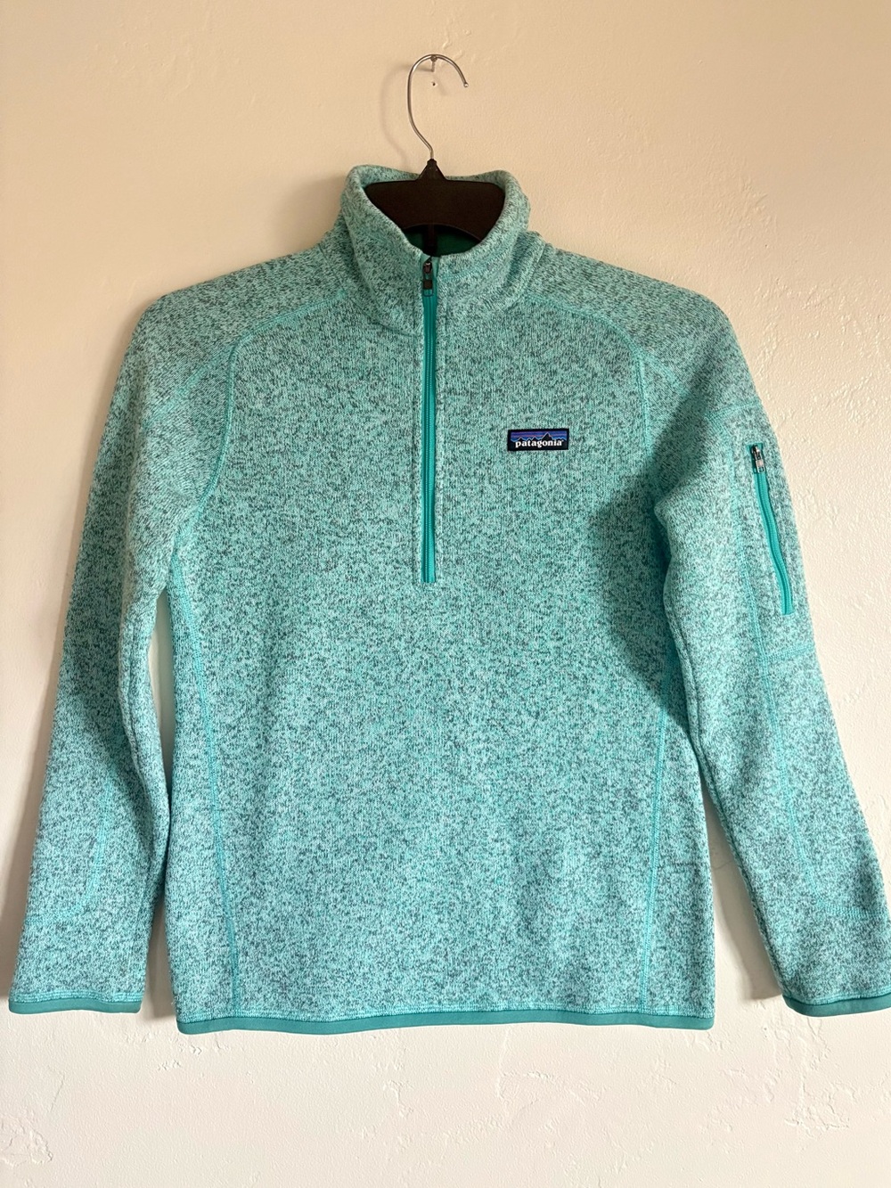 Patagonia Better Sweater 1/4 Zip Mint Heather Size S Outdoor Outerwear Hiking